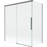 MEXEN/S - Rox vanová zástěna 2-křídlová posuvná 140 + 70 x 150, transparent, grafit metal 8C9-140-070-95-00