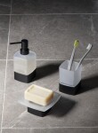 Gedy - LOUNGE sklenka na postavení, mléčné sklo, černá mat 549814