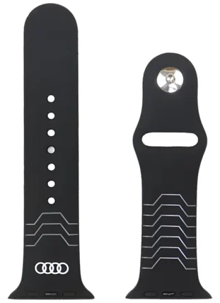Audi Geometric Pattern černá / Silikonový řemínek / Apple Watch 44/45/46/49 mm (AU-SR-AW44-49-GT/D3-BK)