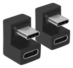 Equip Adaptér USB-C - USB-C 180° černý / Adaptér / USB 3.2 Gen 2 / 10 Gbit/s / PD 100W / 2 ks (133476)