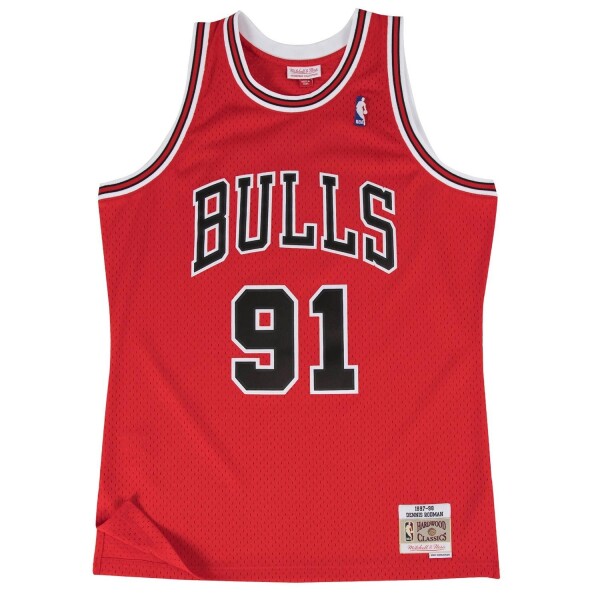 Mitchell & Ness Pánský dres Chicago Bulls NBA Dennis Rodman #91 1997-98 Swingman - Červená Velikost: S