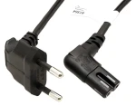 Goobay černá / Napájecí kabel / CEE 7/16 - IEC 320 C7 / lomené konektory / 0,75 m (97344)