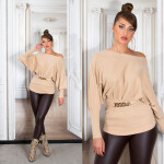 Sexy vypasovaný svetr 9295 - In Stylefashion UNI hnědá