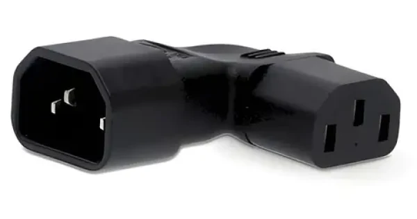 Nedis napájecí adaptér IEC-320-C14/C13 černá / Napájecí adaptér / Úhlový pravý / Poniklované konektory (CEGB11904BK)
