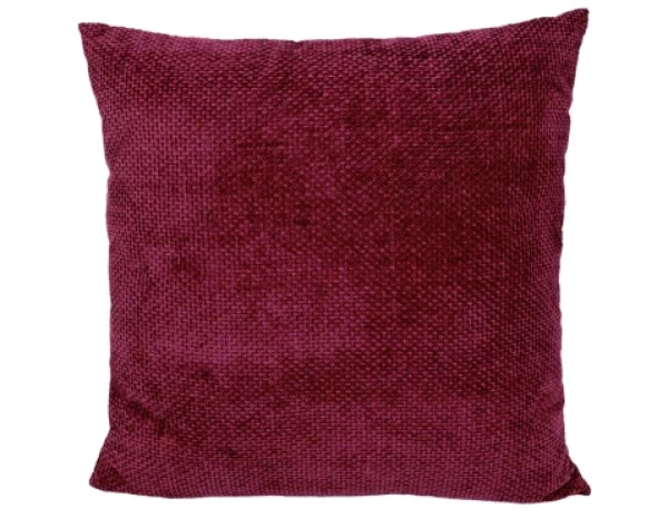 Dekorační polštář Chenille Cross 45x45 cm, červený