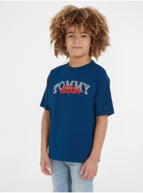 Tmavě modré klučičí tričko Tommy Hilfiger Kluci