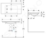 GEBERIT - ONE Umyvadlo nábytkové 900x480x140 mm, bez přepadu, s otvorem pro baterii, KeraTect, bílá 505.010.01.3