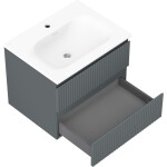 MEXEN/S - Rivel koupelnová skříňka 60 cm s umyvadlem Vela, 2 zásuvky, reliéf , grafit mat/bílá mat - 91A20-06047-2-BFF66-W23M0 91A20-06047-2-BFF66-W23M01