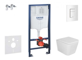 GROHE - Rapid SL Set předstěnové instalace, klozetu Arkas I sedátka softclose, tlačítko Skate Cosmopolitan, alpská bílá SANI11BA3104