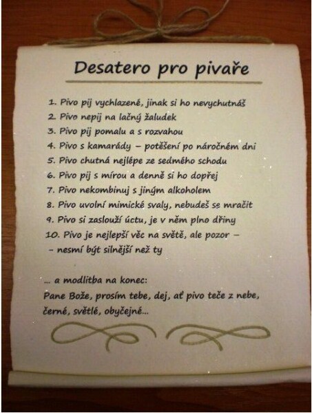 Bene Pergamen - desatero - Pro pivaře