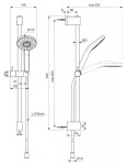 IDEAL STANDARD - IdealRain Evo Set sprchové hlavice, tyče a hadice, 3 proudy, chrom BE419AA