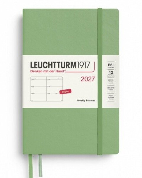 Týdenní plánovač Sage, Paperback B6+ 2027, anglicky