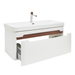 Koupelnová skříňka s umyvadlem a baterií SAT Fusion 97,5x43x45 cm bílá matná mat SATFUSION100WUBA SATFUSION100WUBA