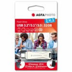 AgfaPhoto USB 3.0 32GB stříbrná / Flash Disk / USB-C 3.0 (10542N)