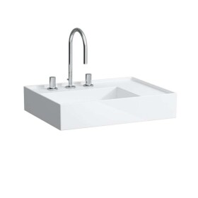 Laufen - Kartell Umyvadlo 60x46 cm, se 3 otvory pro baterii, SaphirKeramik, s LCC, bílá H8103344001581