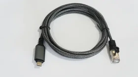 TB Touch RJ-45 - USB-C černá / Datový kabel / Kat6 / 1Gbit / 2 m (AKTBXKS6USBC20B)
