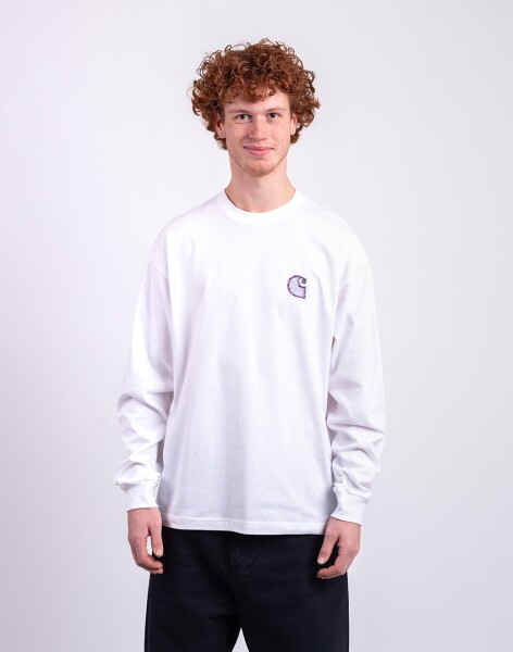 Tričko Carhartt WIP L/S Mind Your Head T-Shirt White