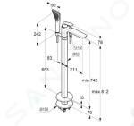 Tigo Sprchový kout 780x980 mm, Jika Perla Glass, stříbrná/sklo arctic H2512110026661