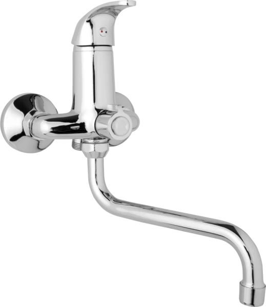 JB Sanitary Nástěnná umyvadlová a sprchová baterie SLIM, rozteč 100 mm, otočný přepínač v těle, bez příslušenství, trubkové ramínko 300 mm A10 34 50