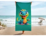 Dětská plážová osuška Phantasy Dino, 80x160 cm