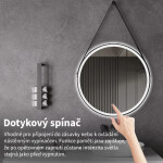 CERANO - Koupelnové LED zrcadlo Rotondo, kovový rám - černá matná - Ø 60 CER-NT2805Y-60