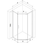 MEXEN - Exo sprchový kout pětiboký křídlový 90 x 80, transparent, zlato 812-090-080-50-00