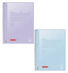 Student blok A4 pastelový, linka, 80 listů, 90g, fialový/modrý, FSC