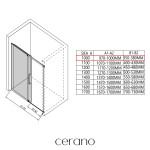 CERANO - Sprchový kout Lantono - levá - 8 mm - Soft-Close - černá matná, mléčné sklo - 100x70 - posuvný CER-665230