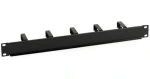Techly 305922 černý / Organizér kabelů / 19" / 1U / 5 kovových kroužků (305922)