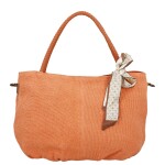 Zajímavá lněná kabelka do ruky Margaret, oranžová