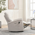 Polohovací křeslo, elektrické zabudované ovládání, béžová, látka, TV-929 CRM2