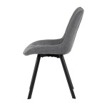 Židle jídelní, šedá látka, nohy černý kov