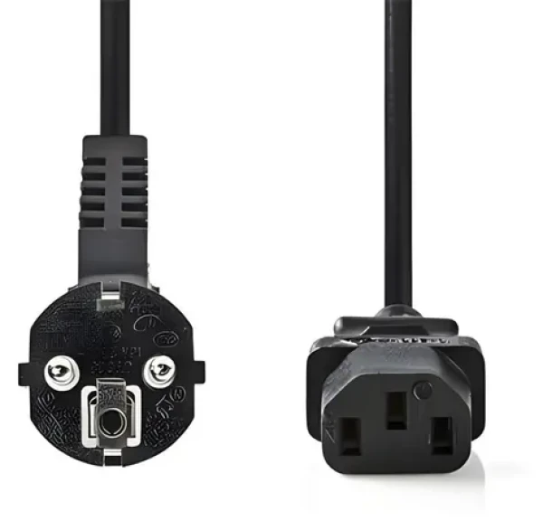 Nedis CEGB10000BK20 černá / Napájecí kabel / úhlová zástrčka Schuko - IEC-320-C13 / 2 m (CEGB10000BK20)