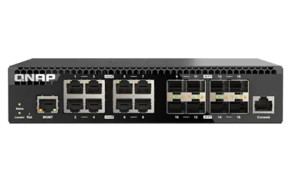 QNAP QSW-M3216R-8S8T / Řízený switch / 8x 10GbE RJ45 / 8x 10GbE SFP+ (QSW-M3216R-8S8T)