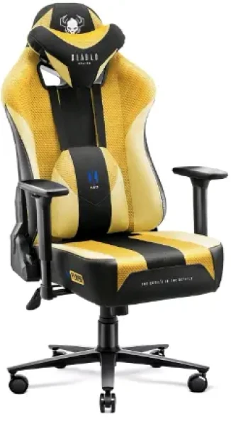 DIABLO X-PLAYER 2.0 Normal žluto-černá / Herní židle / nastavitelná / látková / pojezdová kolečka / nosnost 150 kg (DIABLO X-PLAYER 2.0 NORMAL DAR)