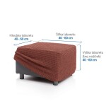 Super strečové potahy RUBINIA cihlová taburet (40 - 60 cm)