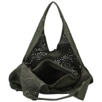 Módní koženková sada kabelek přes rameno a crossbody Saga, zelená