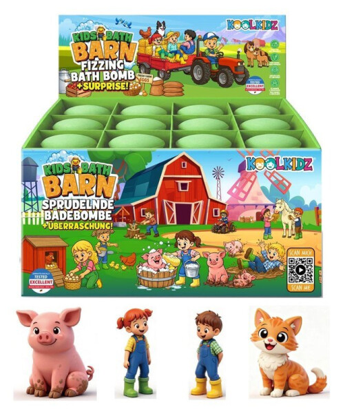 Bomba do koupele KOOLKIDZ Farma s překvapením farma Jablko 150g
