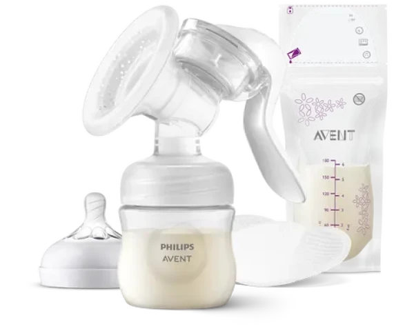Philips Avent SCF430/20 bílá / Manuální odsávačka mateřského mléka / rukojeť / lahev 125 ml (SCF430/20)