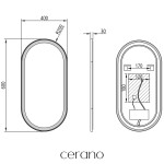 CERANO - Koupelnové LED zrcadlo Alto, kovový rám - černá matná - 40x60 CER-NT8144G-40X60