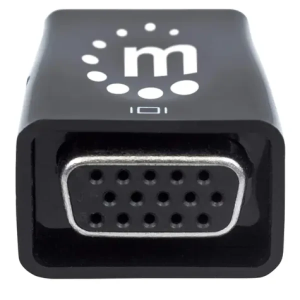 Manhattan mikrokonvertor HDMI - VGA s USB napájením černá / Redukce / Full HD 1920×1080 / audio 3,5mm (151542)