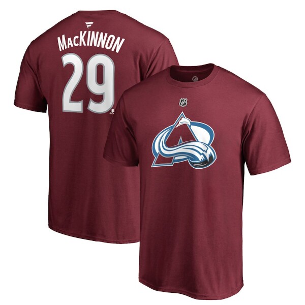 Fanatics Pánské Tričko #29 Nathan MacKinnon Colorado Avalanche Stack Logo Name Number Velikost: