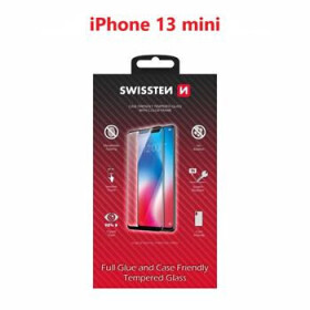 SWISSTEN FULL GLUE COLOR FRAME CASE FRIENDLY sklo pro Apple iPhone 13 mini černá (54501801)