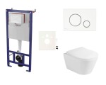 Cenově zvýhodněný závěsný WC set SAT do lehkých stěn / předstěnová montáž + WC Glacera Ava SIKOSSAVA70K SIKOSSAVA70K