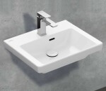 VILLEROY & BOCH - Subway 3.0 Umývátko 50x40 cm, s přepadem, otvor pro baterii, CeramicPlus, Stone White 437050RW