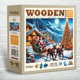 WOODEN CITY Dřevěné puzzle Santovy sáně 505 dílků