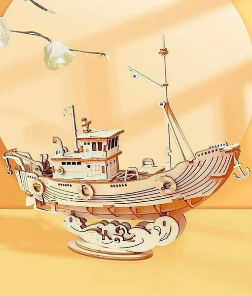 NiXiM Dřevěné 3D puzzle/Rybářská loď