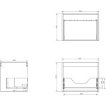 MEXEN - Box-A skříňka pro umyvadlo 60, 1 šuplík, bílá lesk 91AX0-0600-470-1-00
