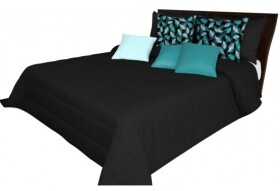 Černé přikrývky na postel pruhovaným prošíváním Šířka: cm Délka: cm