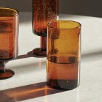 Ferm Living Sklenice na vodu z recyklovaného skla Oli Amber 220 ml, oranžová barva, sklo